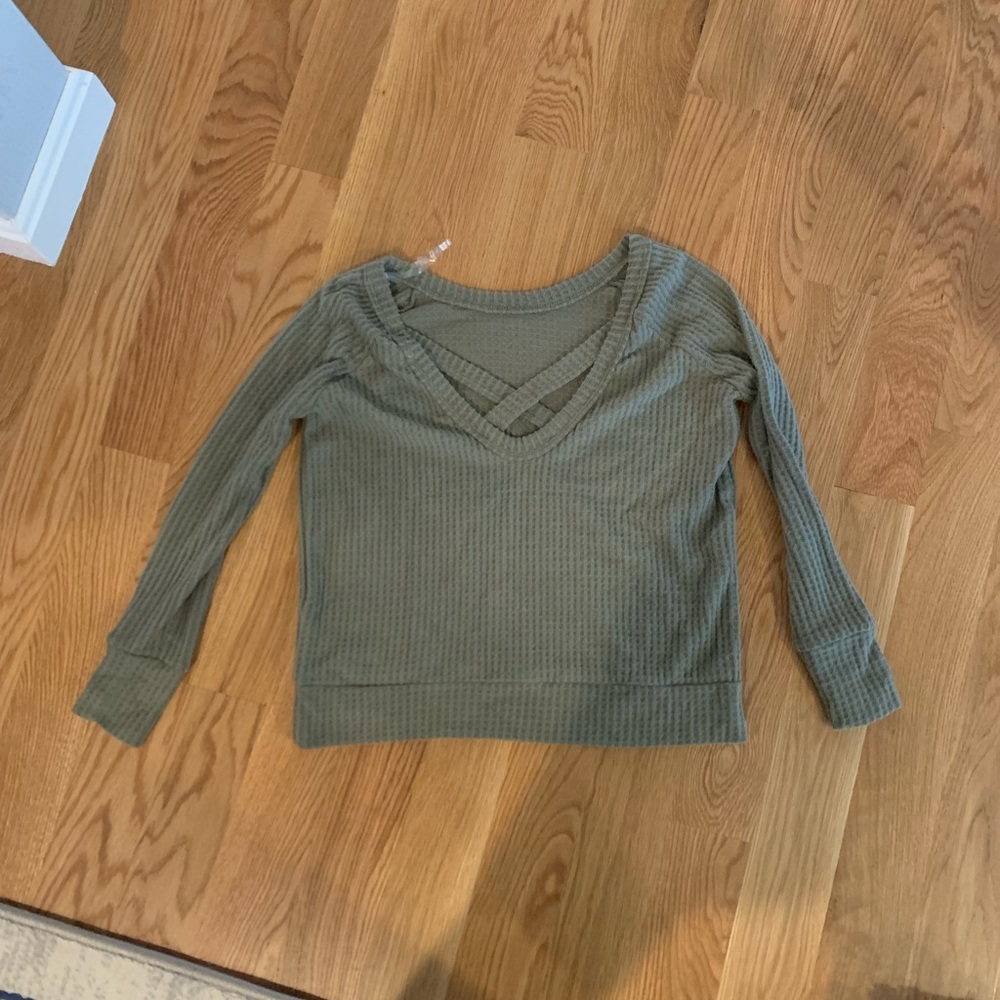 Olive green knit shirt